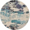 Nourison Celestial - Ces02 Ivory Teal Blue Area Rug 7 ft. 10 X Round
