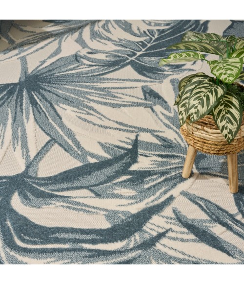Nourison Aloha Ivory Blue ALH43 3 ft. 6 in. X 5 ft. 6 in. Rect. Rug