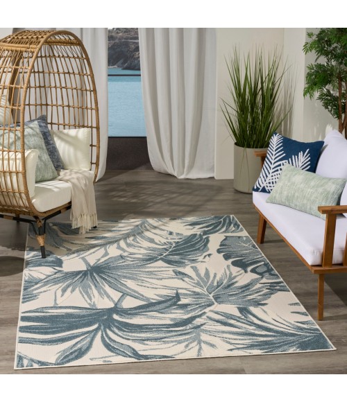 Nourison Aloha Ivory Blue ALH43 3 ft. 6 in. X 5 ft. 6 in. Rect. Rug