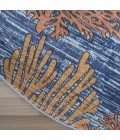 Nourison Pompeii Blue Multicolor PMP04 7 ft. 10 in. X Round Rug