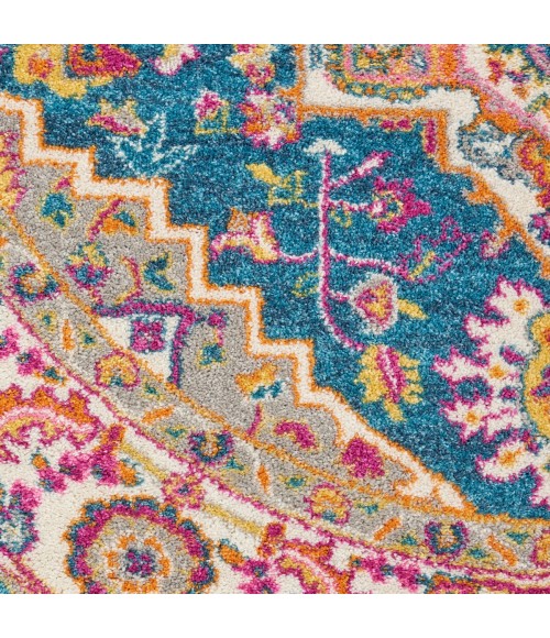Nourison Passion Area Rug PSN20 Teal Multicolor 8' x ROUND