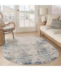 Nourison Concerto Ivory Grey Blue CNC01 5 ft. X 8 ft. Oval Rug