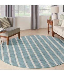 Nourison Positano Aqua Ivory POS03 6 ft. X Round Rug