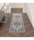Nourison Tranquil Area Rug TRA14 Grey/Navy 2'3" x 7'3"