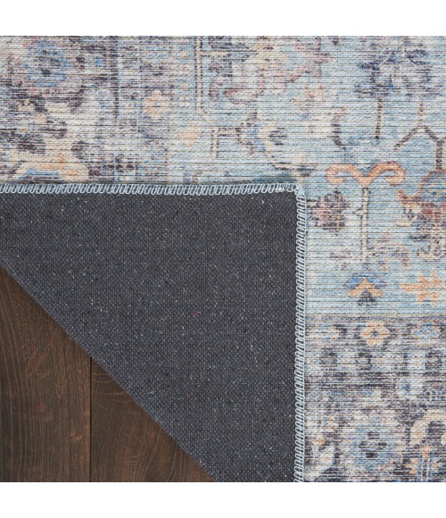 Nicole Curtis Machine Washable Series 1 Area Rug SR104 Blue 4' x 6'