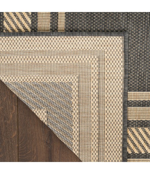 Nourison Horizon Indoor/Outdoor Charcoal HOZ03 2 ft. 2 in. X 8 ft. Rect. Rug