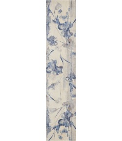 Nourison Somerset - St18 Ivory Blue Area Rug 2 ft. 3 X 10 ft. Rectangle