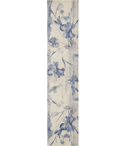 Nourison SOMERSET Area Rug Nourison Somerset Runner Area Rug ST18-Ivory/Blue
