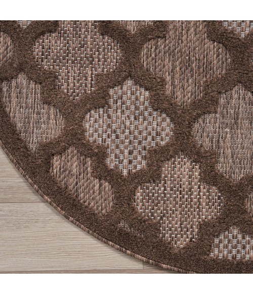 Nourison Easy Care Brown NES01 6 ft. X Round Rug