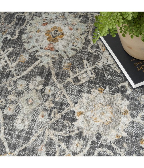 Nourison Oushak Home Charcoal OUS01 4 ft. X Round Rug