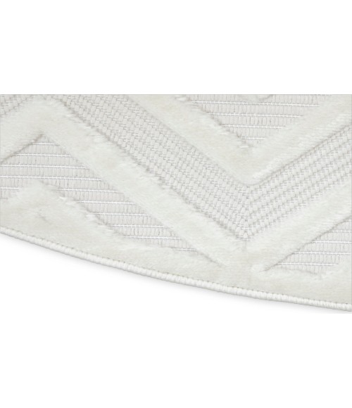 Nourison Versatile Ivory White NRV01 8 ft. Round Rug