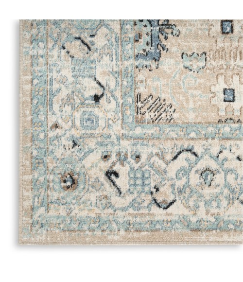 Nourison Home Washable Decor Taupe Blue WSD12 9 ft. X 12 ft. Rectangle Rug