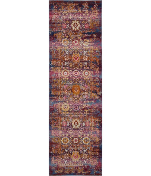 Nourison Vintage Kashan Runner Area Rug VKA03-Red/Multicolor