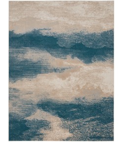 Nourison Maxell - Mae06 Ivory Teal Area Rug 9 ft. 3 in. X 12 ft. 9 in. Rectangle