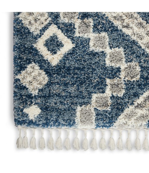 Nourison Scandinavian Shag Denim Blue SCN02 5 ft. 3 in. X 7 ft. 9 in. Rect. Rug