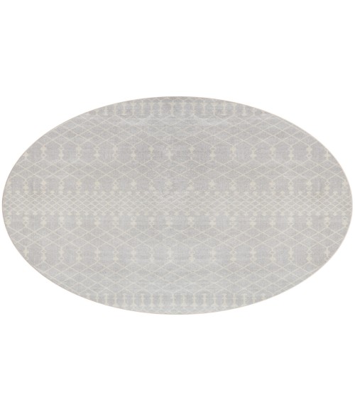 Nourison Astra Machine Washable Grey ASW10 4 ft. Round Rug