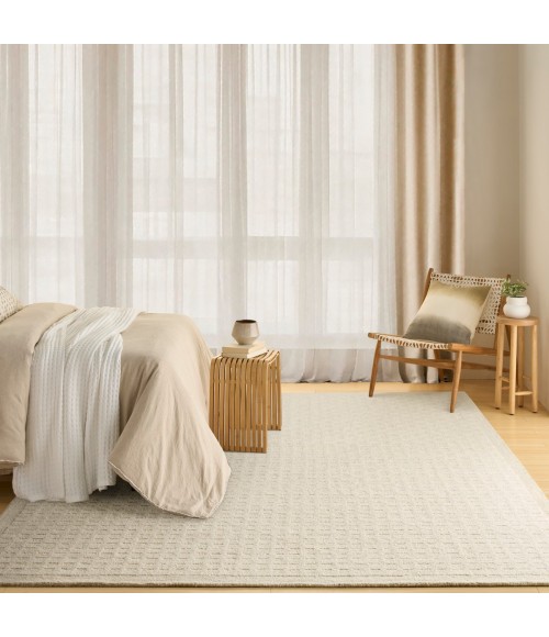 DKNY Pure Grids Ivory Beige PGR01 8 ft. X 10 ft. Rect. Rug