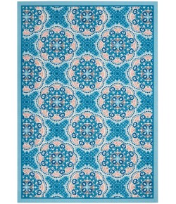 Nourison Wav01/Sun & Shade - Snd90 Blue Area Rug 5 ft. 3 X 7 ft. 5 Rectangle