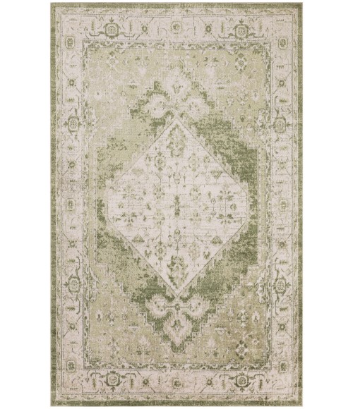 Nourison Astra Machine Washable Ivory Green ASW11 5 ft. 3 in. X 7 ft. Rectangle Rug