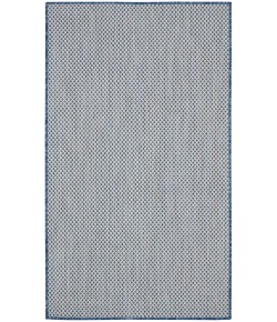 Nourison Courtyard - Cou01 Ivory Blue Area Rug 3 ft. X 5 ft. Rectangle