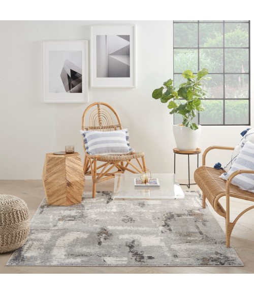 Nourison Elation Area Rug ETN06-Grey Ivory