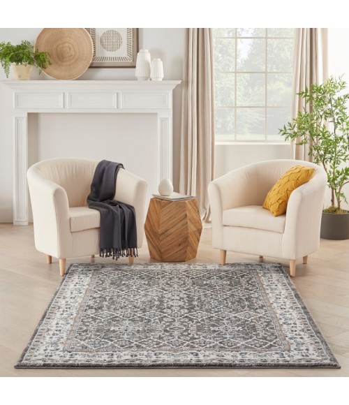 Kathy Ireland American Manor Area Rug AMR01 Grey/Ivory 3'11" x 5'11"