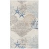 Nourison Seaside Ivory Grey Blue SDS04 2 ft. X 3 ft. Rect. Rug