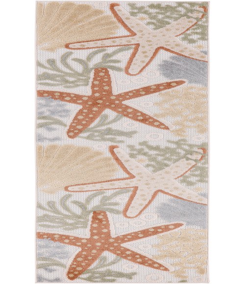 Nourison Aloha Ivory Multicolor ALH24 2 ft. 3 in. X 8 ft. Rectangle Rug