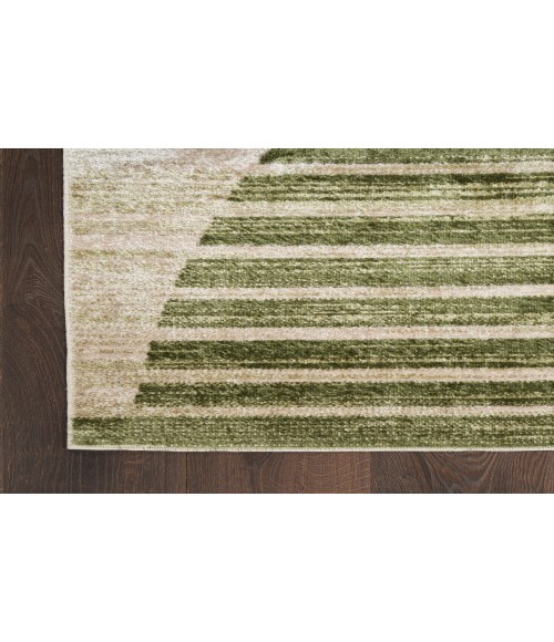 Nourison Astra Machine Washable Ivory Olive ASW03 6 ft. 7 in. X 9 ft. Rectangle Rug
