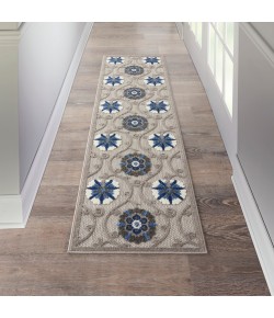 Nourison Home Aloha ALH19 Grey Blue 2 ft. 3 in. X 8 ft. Area Rug