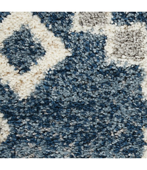 Nourison Scandinavian Shag Denim Blue SCN02 5 ft. 3 in. X 7 ft. 9 in. Rect. Rug