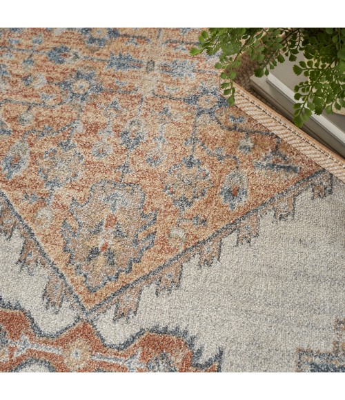 Nourison Astra Machine Washable Area Rug ASW11 Grey/Gold