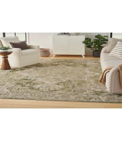Nourison Astra Machine Washable Ivory Green ASW12 6 ft. 7 in. X 9 ft. Rectangle Rug