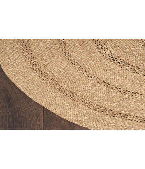 Nourison Natural Seagrass Natural Rug NSG01 3 ft. Round - Rugs Town Nourison Natural Seagrass Natural NSG01 3 ft. Round Rug