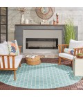 Nourison Twist Reversible Aqua TWS01 8 ft. X Round Rug