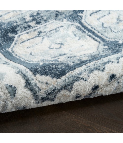 Nourison Dekor Grey Navy DEK01 2 ft. X 4 ft. Rect. Rug