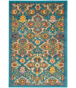 Nourison Allur - Alr03 Turquoise Ivory Area Rug 2 ft. X 3 ft. Rectangle