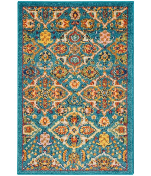 Nourison Allur Area Rug ALR03-Turquoise Ivory