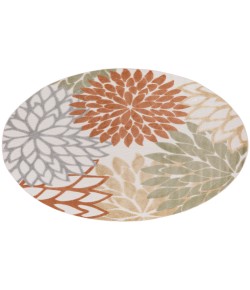 Nourison Aloha Ivory Multicolor ALH05 5 ft. 3 in. Round Rug