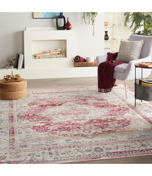 Nourison VINTAGE KASHAN Area Rug Nourison Vintage Kashan Area Rug VKA07-Red/Ivory