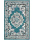 Nourison Passion Area Rug PSN03 Turquoise Grey