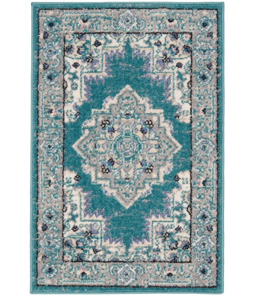 Nourison Passion Area Rug PSN03 Turquoise Grey