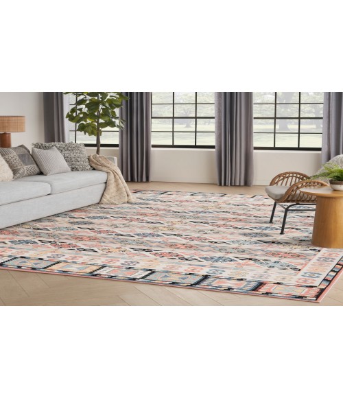 Nourison Washable Decor Ivory Multicolor Rug WSD05 7 ft. 10 in. X 10 ft. Rectangle - Rugs Town Nourison Washable Decor Ivory Multicolor WSD05 7 ft. 10 in. X 10 ft. Rectangle Rug