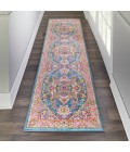 Nourison Passion Area Rug PSN20 Teal Multi 2'2" x 10'