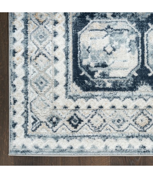 Nourison Dekor Grey Navy DEK01 2 ft. X 4 ft. Rect. Rug