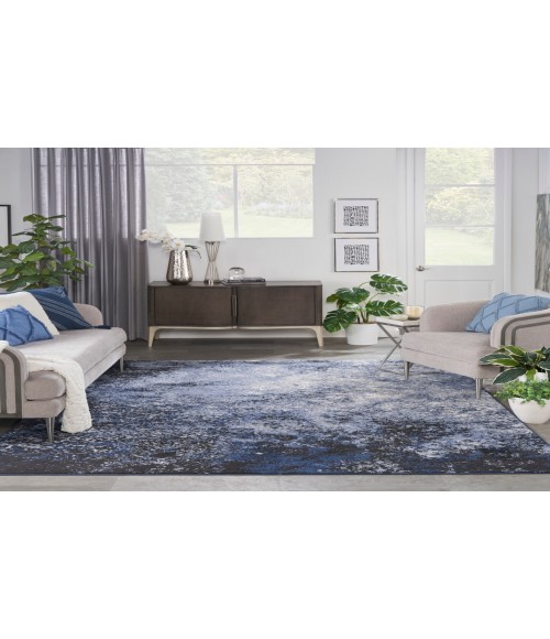 Nourison Passion Light Blue Black Rug PSN10 9 ft. X 12 ft. Rectangle - Rugs Town Nourison Passion Light Blue Black PSN10 9 ft. X 12 ft. Rectangle Rug