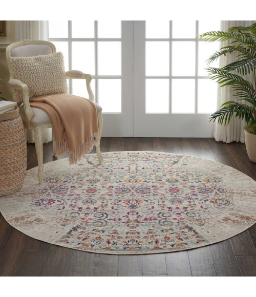 Nourison Vintage Kashan Round Area Rug VKA02-Ivory