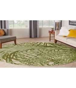 Nourison Home Aloha ALH41 Ivory Green 5 ft. 3 in. Round Area Rug