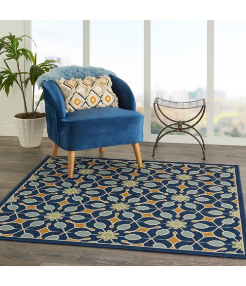 Nourison CARIBBEAN Area Rug Nourison Caribbean Square Area Rug CRB07-Navy