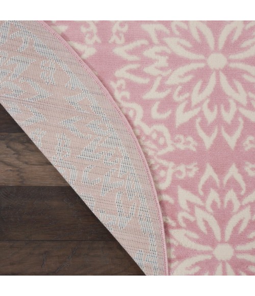 Nourison Jubilant Round Area Rug JUB06-Ivory/Pink